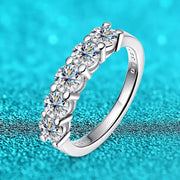 White Gold D Color 4mm Moissanite Ring For Women 1.5CT Stone Wedding Band GRA Certified S925 Sterling Silver
