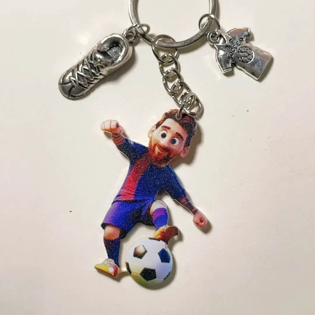 2D Ronaldo Keychain Cristiano Football Pendant Flat Acrylic Ornament