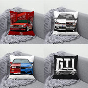 G-Golf G-GTI car pillow case set with red, white, blue and black designs by Simples Market for farmhouse sofa decor