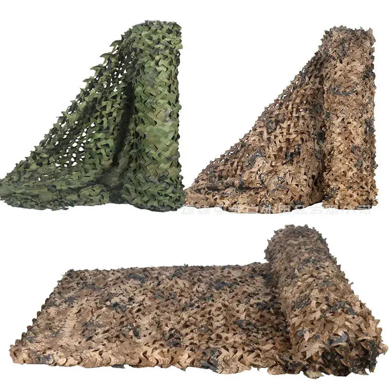 Simples Market military camouflage netting, three nets in green and desert brown for hunting or garden gazebo.