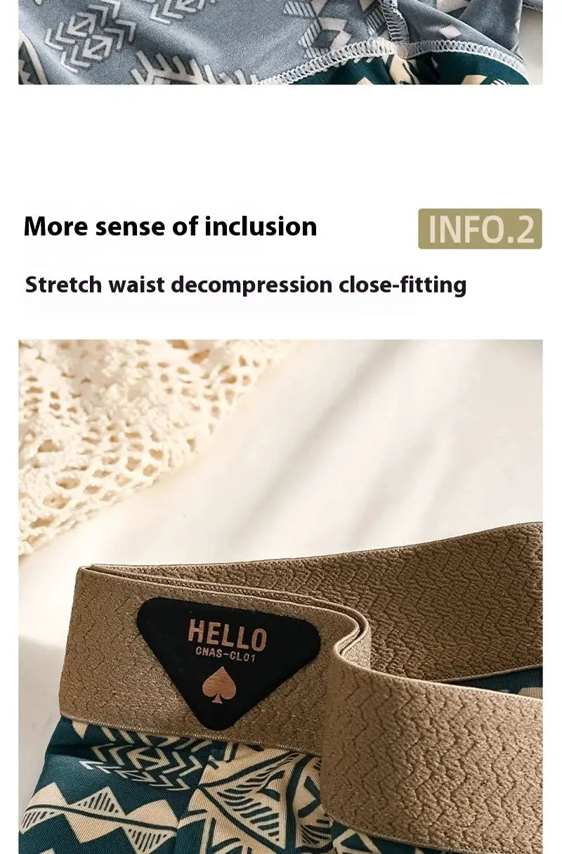 Simples Market 3Pcs Boxer Shorts set for men, ice silk underwear, antibacterial breathable elastic, plus size L-6XL