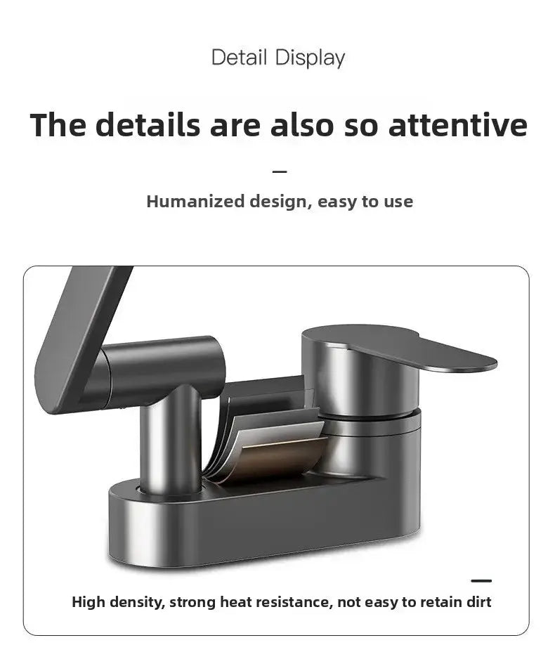 Simples Market wash basin faucet, stainless steel, dual-hole hot/cold mixing tap with 2 modes
