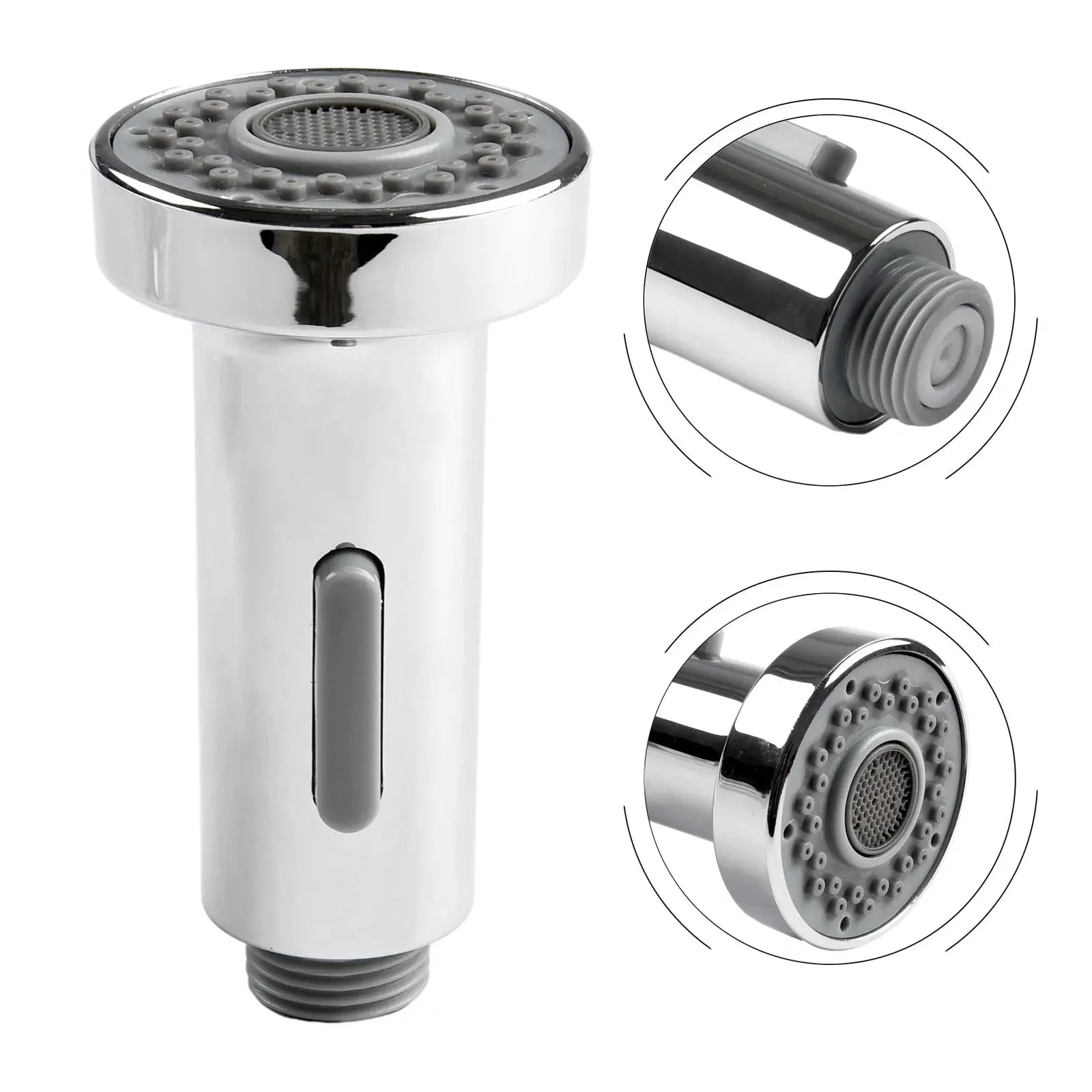 ABS kitchen faucet head replacement pull-down sprayer nozzle in chrome finish