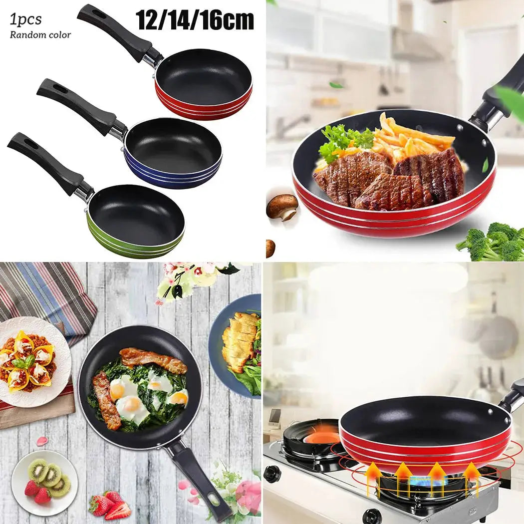 Mini Frying Pan Set 12cm 14cm 16cm Nonstick Stainless Steel With Ergonomic Handle For Frying Eggs