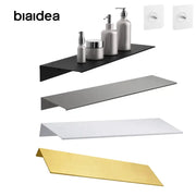 Floating bathroom shelves set of 4 wall-mounted ledges in black, gray, white, and gold