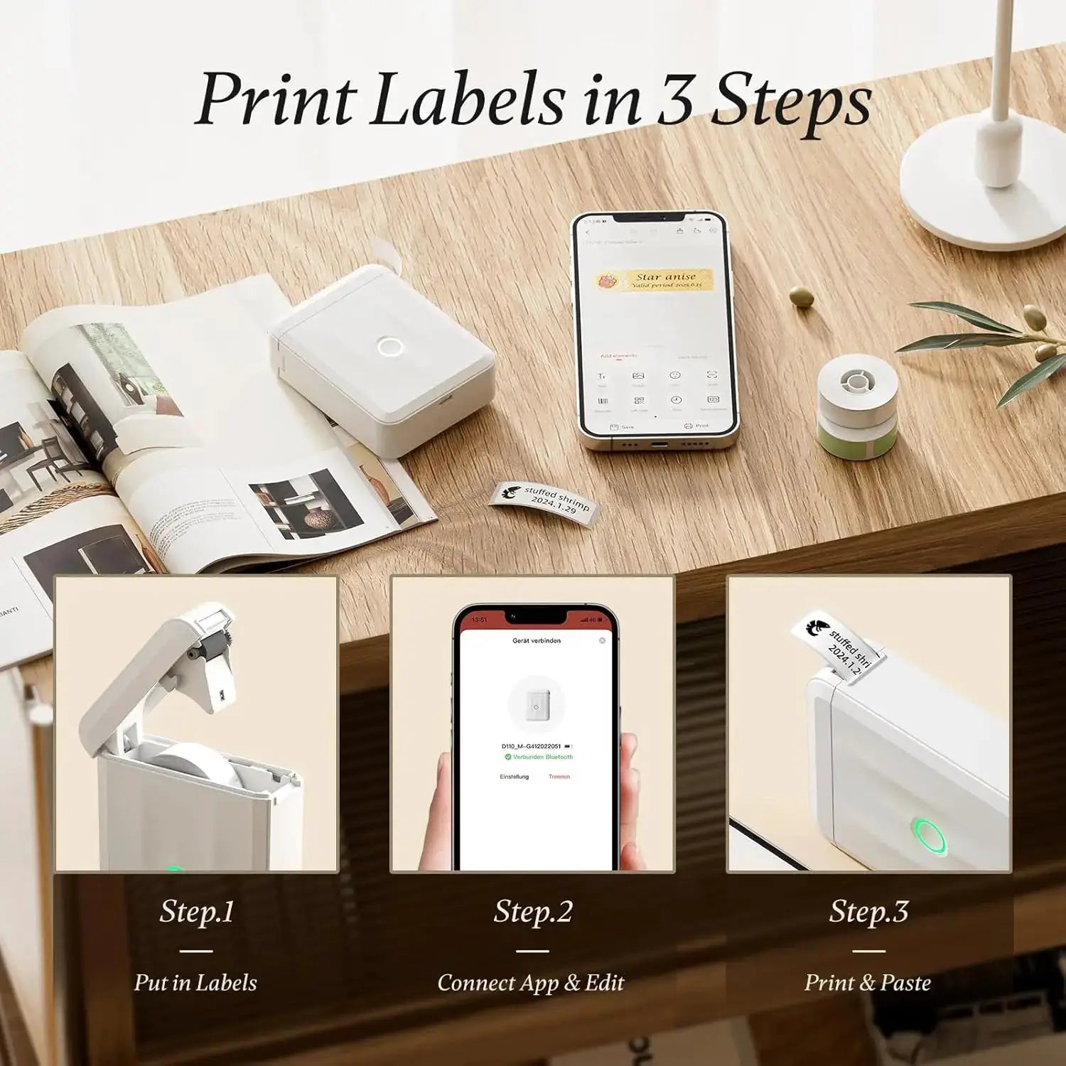 Niimbot D110 Smart Portable Direct Thermal Label Printer With Wireless