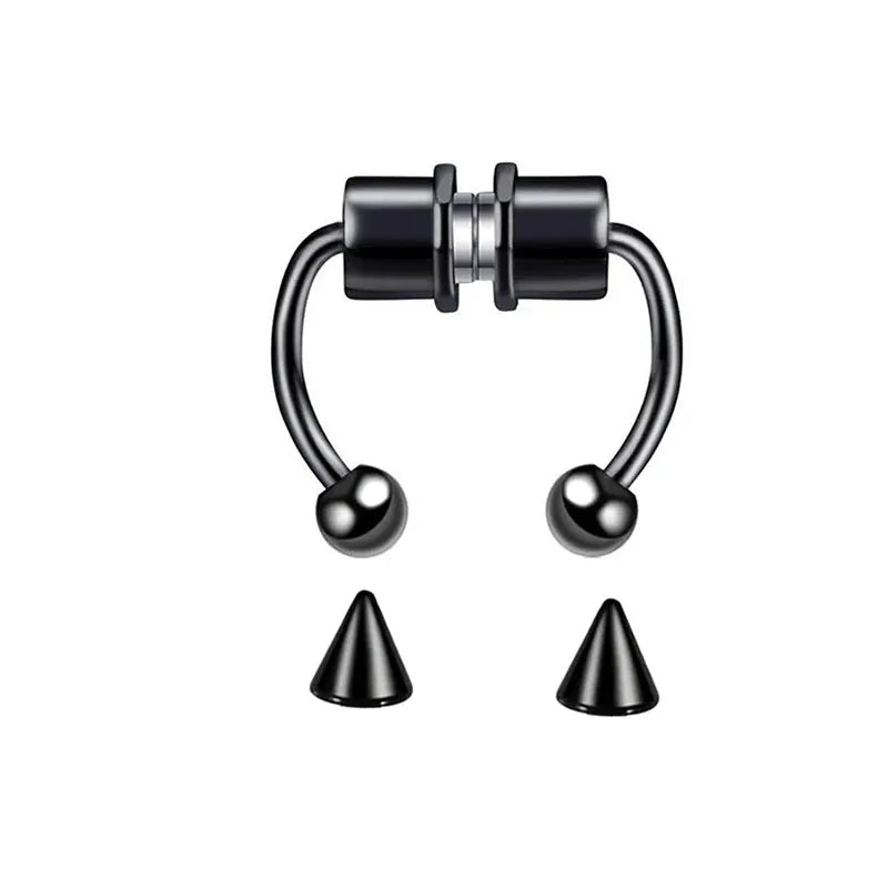Magnetic Nose Ring Hoop Septum Clip Non Piercing Stainless Steel Hip Hop Punk Fashion Jewelry for Women