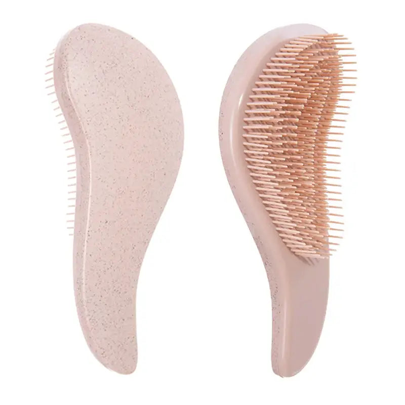 Simples Market detangling hairbrush, peach wheat-straw paddle with wooden bristles (1pc)