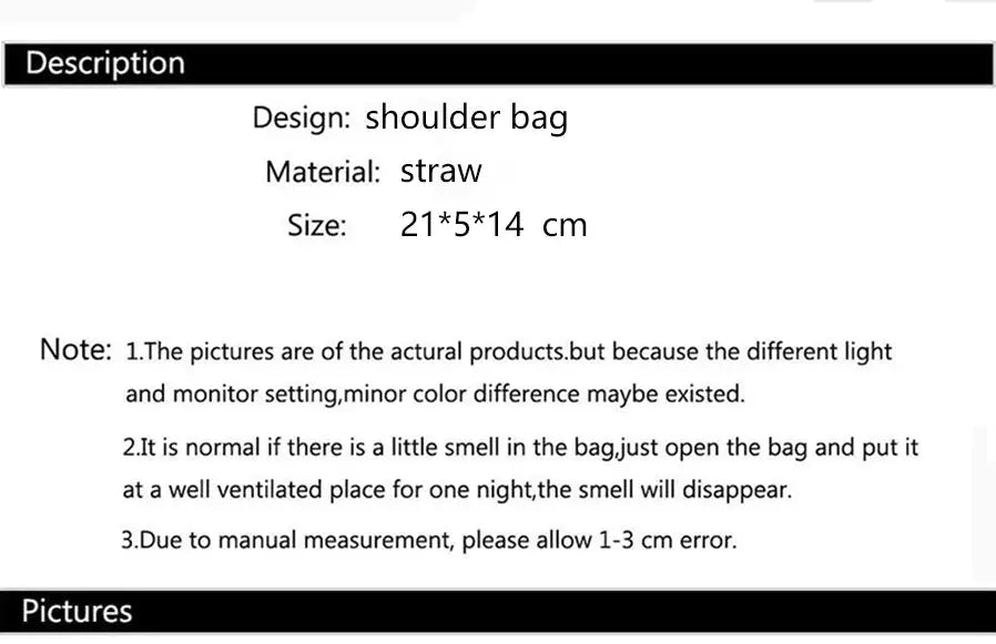 Crossbody bag for women by Simples Market with straw material and chain strap.