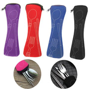Portable Cutlery Storage Bag For Travel And Picnic Gear Fork Spoon Knife Pouch Organizer ABS Case