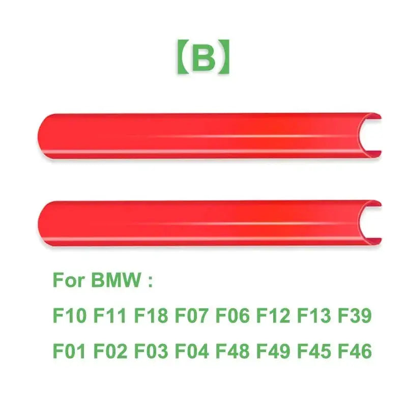 Pair of BMW front grille trim strips in red for F10–F13, F39, F01–F04, F48–F49, F45–F46 by Simples Market