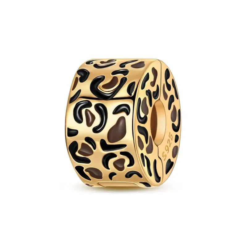 925 Sterling Silver Gold DIY Charms Beads Inlaid Zirconium Sun Leopard Pendants Fit Bracelet For DIY Jewelry Making