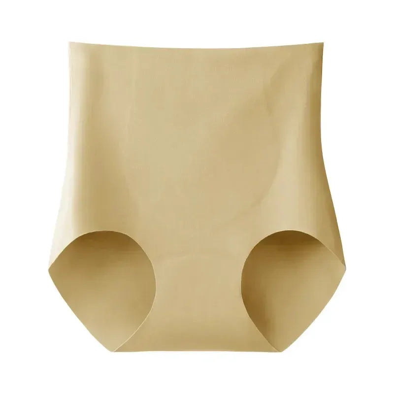 Womens beige high-rise body shaper underwear by Simples Market, seamless shaping briefs