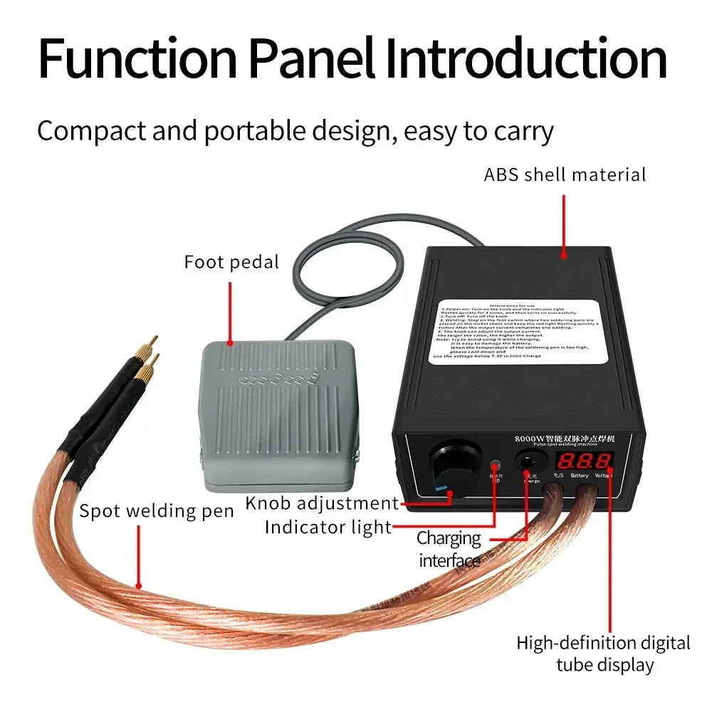 8000W Mini Spot Welder Kit For DIY Battery Pack 18650 Welding Portable Pen Machine For 0 15mm Nickel Strip