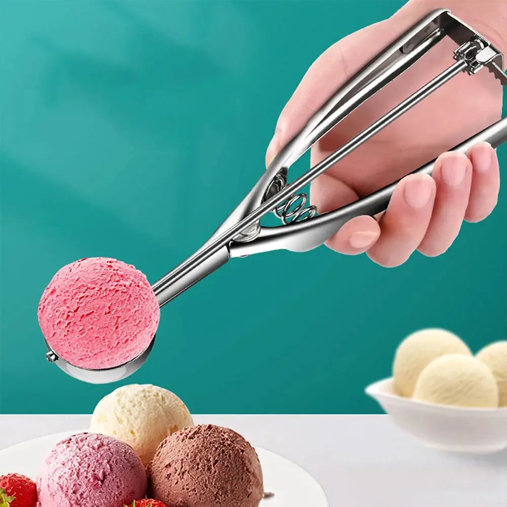Stainless Steel Ice Cream Scoop With Trigger Release And Cookie Scoop For Baking Cupcakes And Desserts