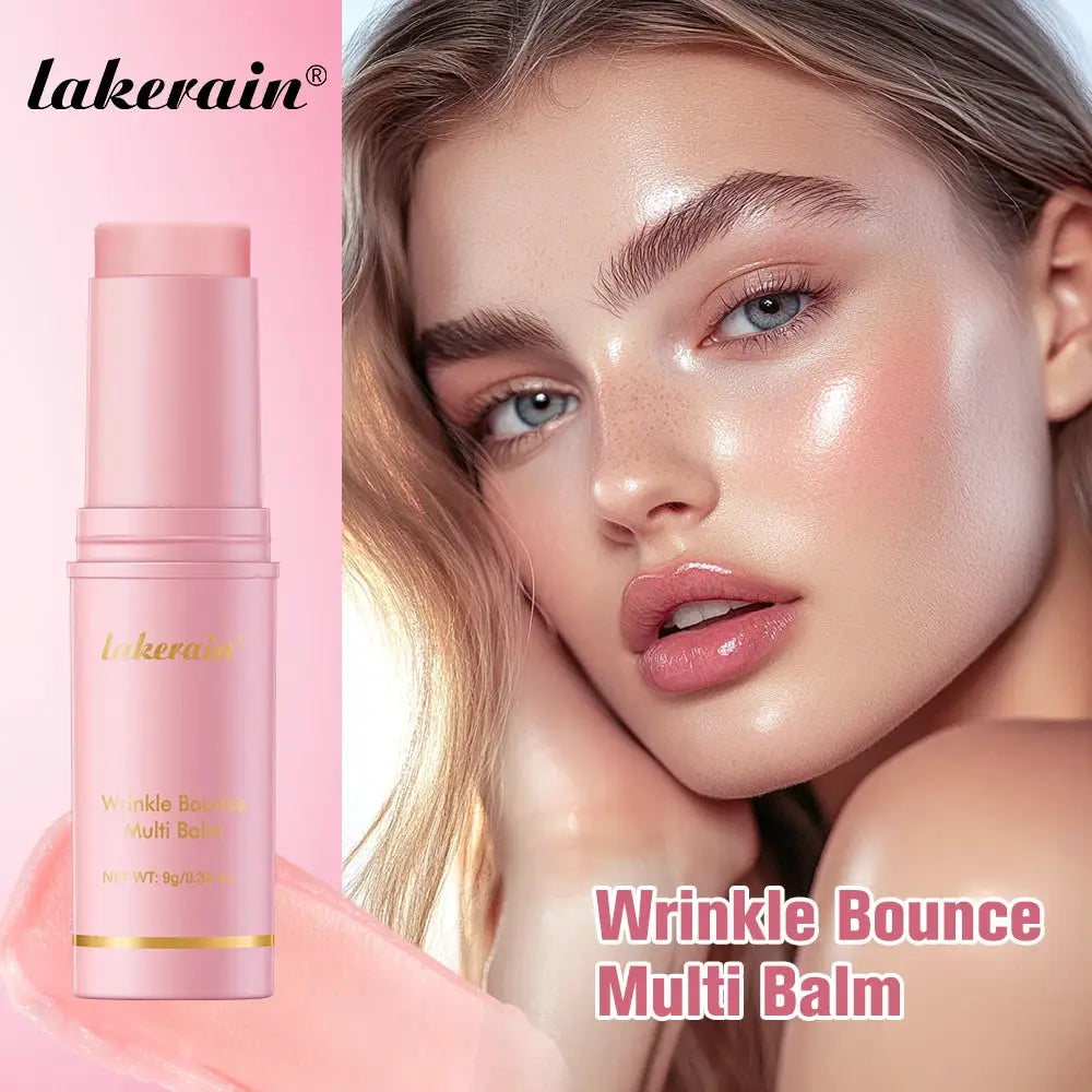Lakerain Korean Pink Hydrating Stick Deep Hydration Balm For Wrinkle Smoothing Elasticity And Makeup Base