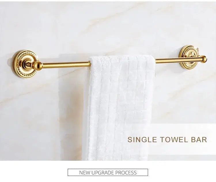 Simples Market wall-mounted luxury gold brass towel bar for bathroom accessories set