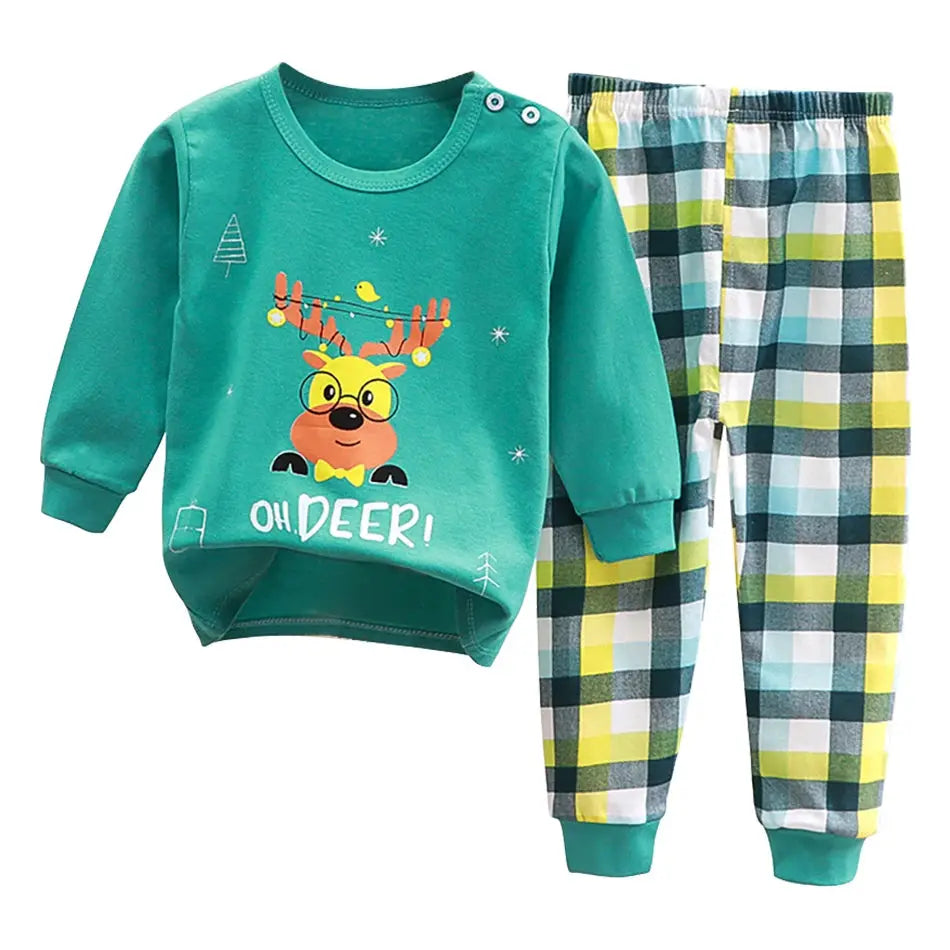 Cartoon Unicorn Kids Sleepwear Unisex Pajama Sets Durable Soft Warm Autumn Clothing Everyday Comfort