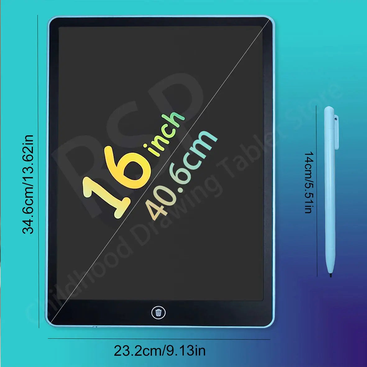 Simples Market 16-inch LCD graphic drawing tablet with blue frame and stylus