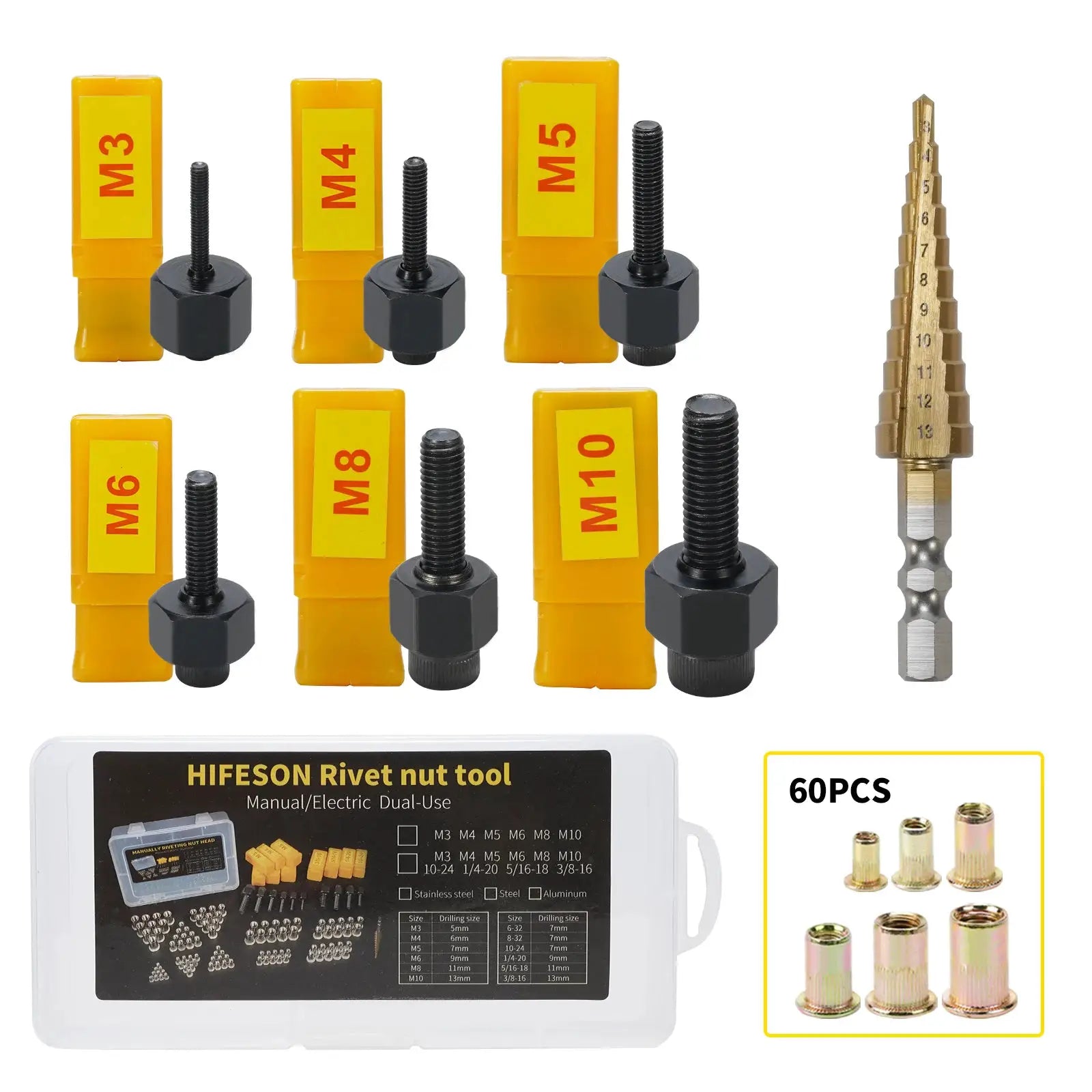 Hand Rivet Nut Gun Manual Riveter Tool For M3 To M10 Rivnut Nuts Easy Installation