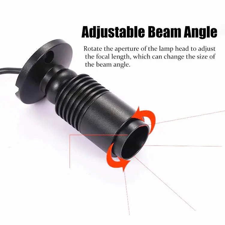 3W mini spotlight by Simples Market, black surface-mounted cabinet light with adjustable beam angle
