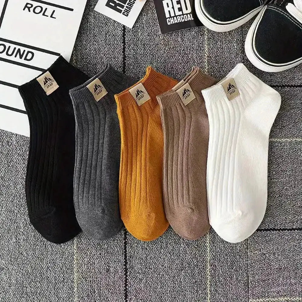 Men Ankle Socks Set 5 To 30 Pairs Breathable Odor Proof Sweat Absorbing Letter Sports Style Invisible Running Socks