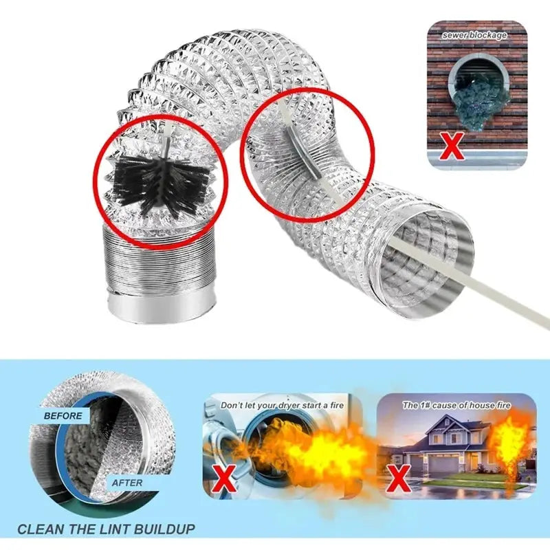 Simples Market flexible chimney sweep set with nylon brush and aluminum duct rods for soot cleaning