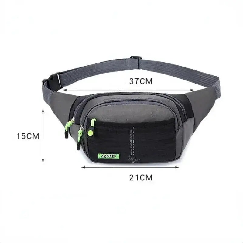 Travel Waist Bag Zipper Outdoor Sports Shoulder Bag Men's and Women's Waterproof Fashion Large - capacity Adjustable - Simples Market
