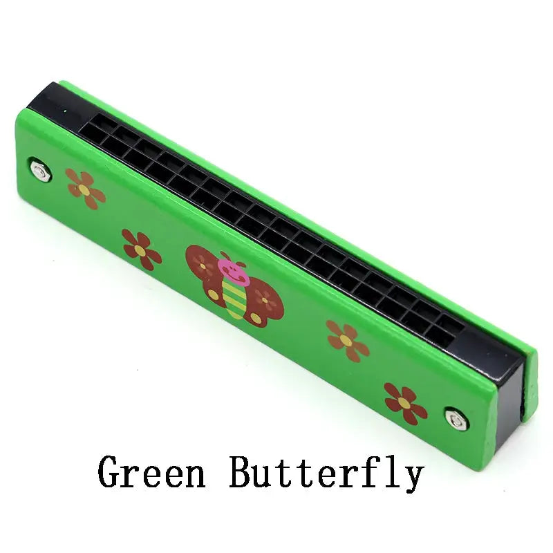 Children Wooden Harmonica Musical Instrument Toy for Early Education Teaching Aid and Puzzle for Kindergarten Beginners
