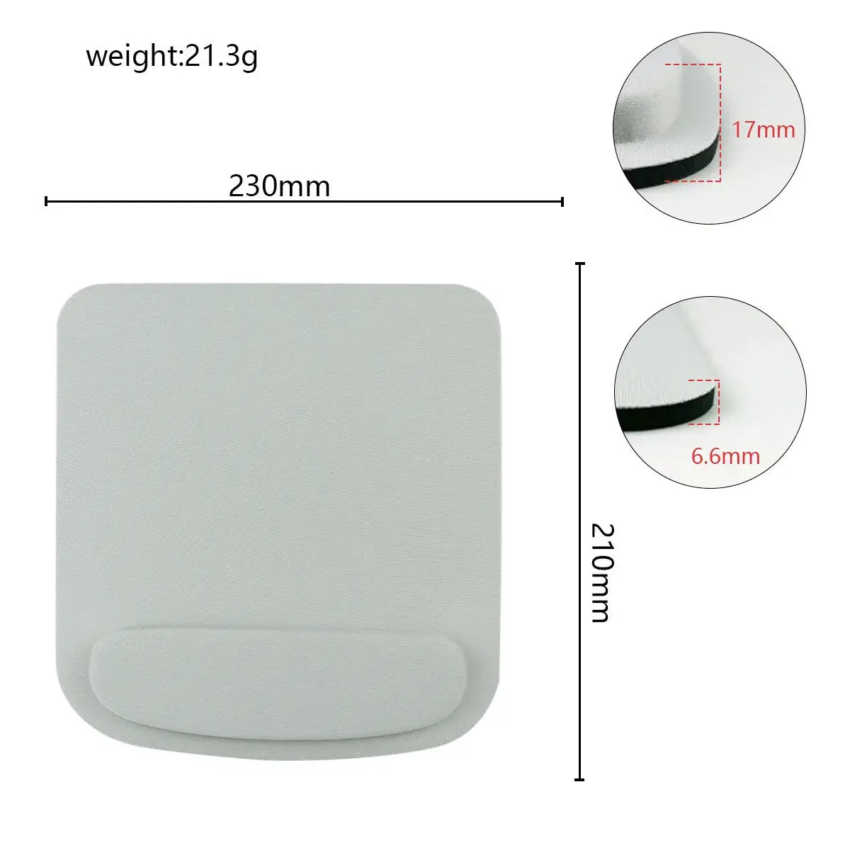 Ashiboogoole Ergonomic EVA Mouse Pad Wrist Rest for Computer and Office Use Solid Color Comfort Mat