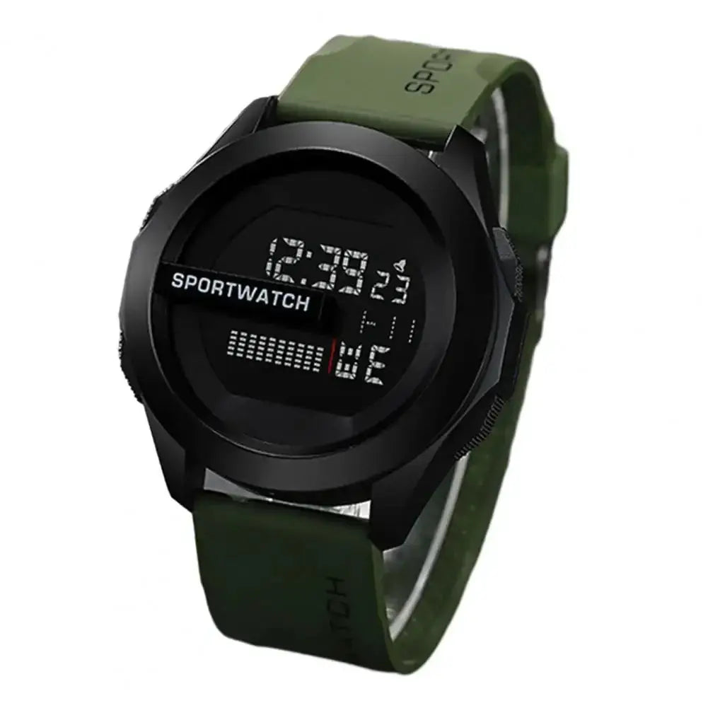 PrimeFit Mens Sports Watch Alarm Clock Waterproof LED Digital Fitness Timepiece For Training
