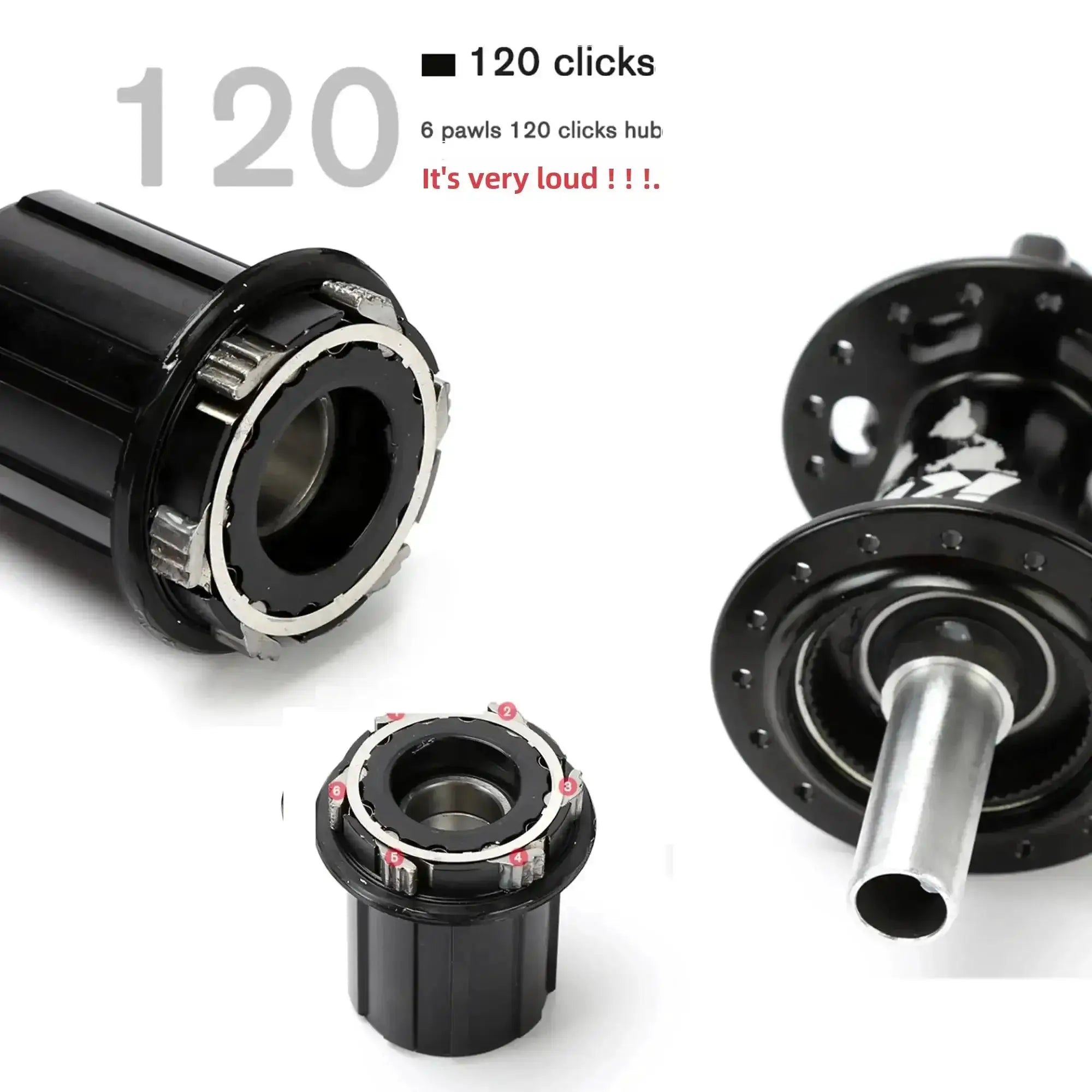 TanKe 120 Click MTB Front Rear Hub 120 Engagement 6 Bearings Thru Axle HG 8 9 10 11 12 Speed Disc Brake 28 32 36 Holes