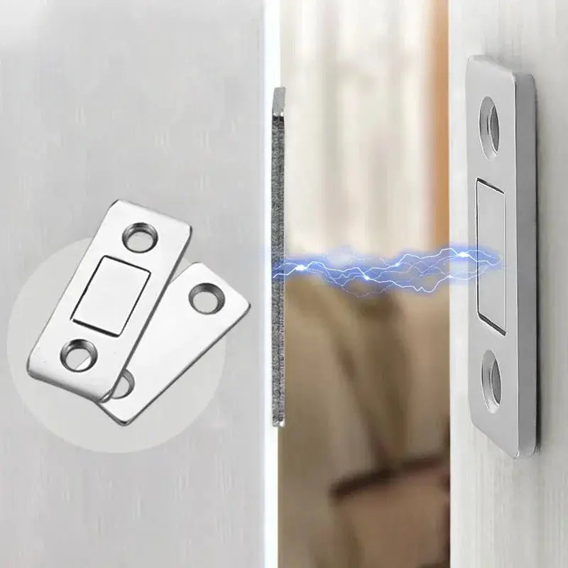 Magnetic cabinet catches pair, ultra-thin silver metal magnets for cabinet doors