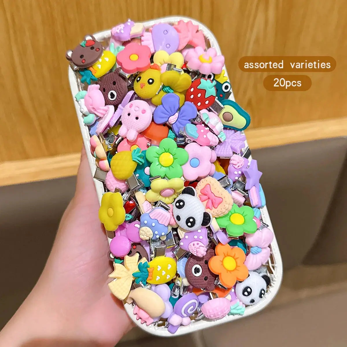 Set Of 20 Random Cartoon Cute Hair Clips For Daily Wear Women And Girls Hair Accessories