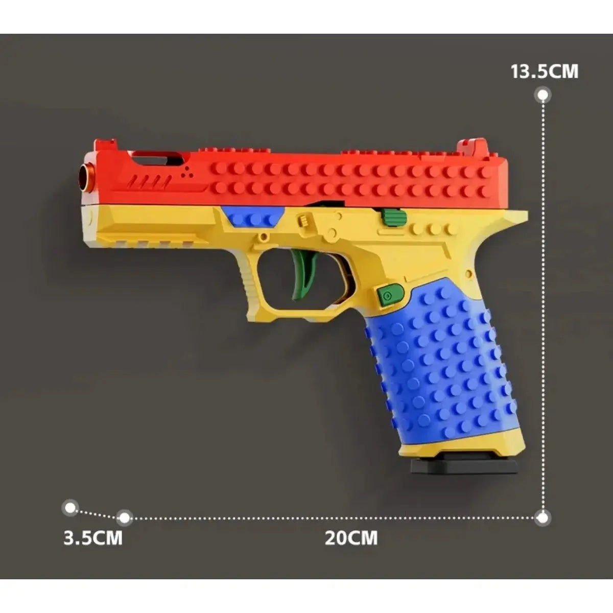 Shell Ejecting Continuous Firing Toy Pistol Airsoft Blowback Building Block Outdoor CS Weapon for Boys and Adults
