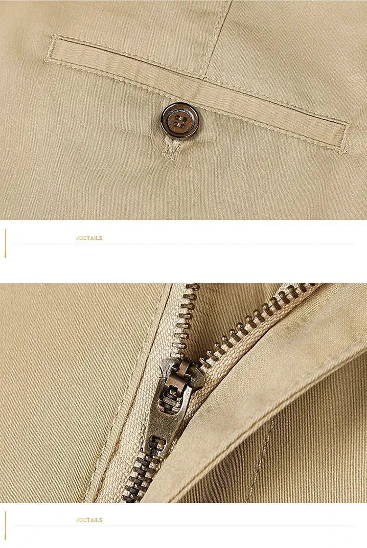 Simples Market men's slim suit pants, cotton khaki, business casual trousers.