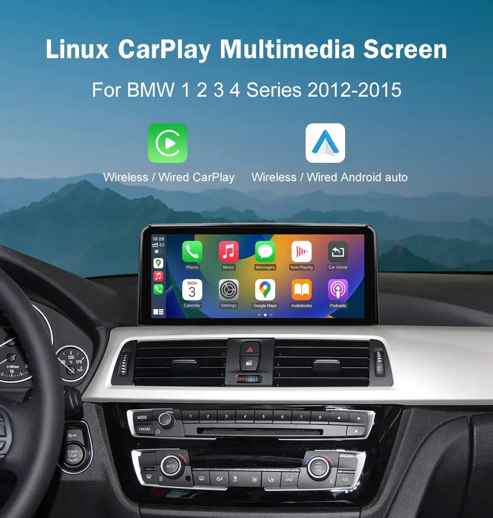 Simples Market black Linux CarPlay multimedia screen for BMW 1–4 Series (2012–2015)