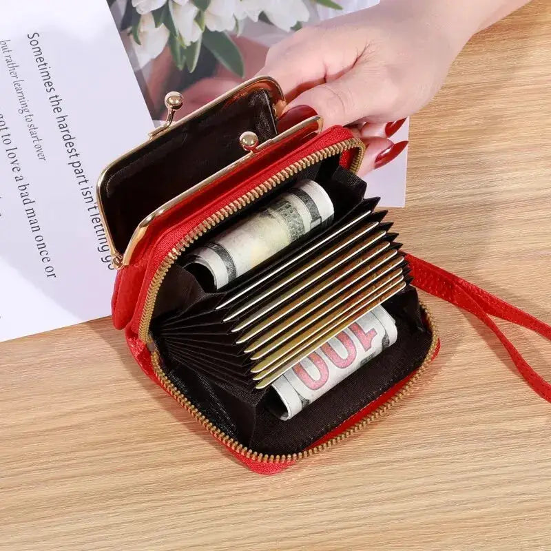 LumaLux Zero Wallet Womens Wrist Strap Card Holder With Large Capacity And Coin Clip Durable PU Material