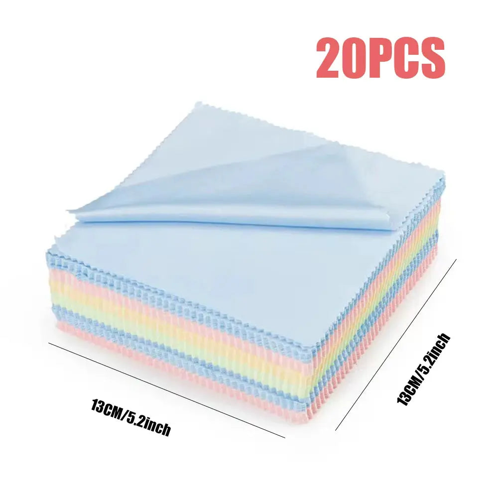 OptiGuard Eyeglasses Cleaning Cloths 5.12x5.12 Inches Microfiber Gray Brushed Set Of 10 20 30 Gentle Lens Cleaning