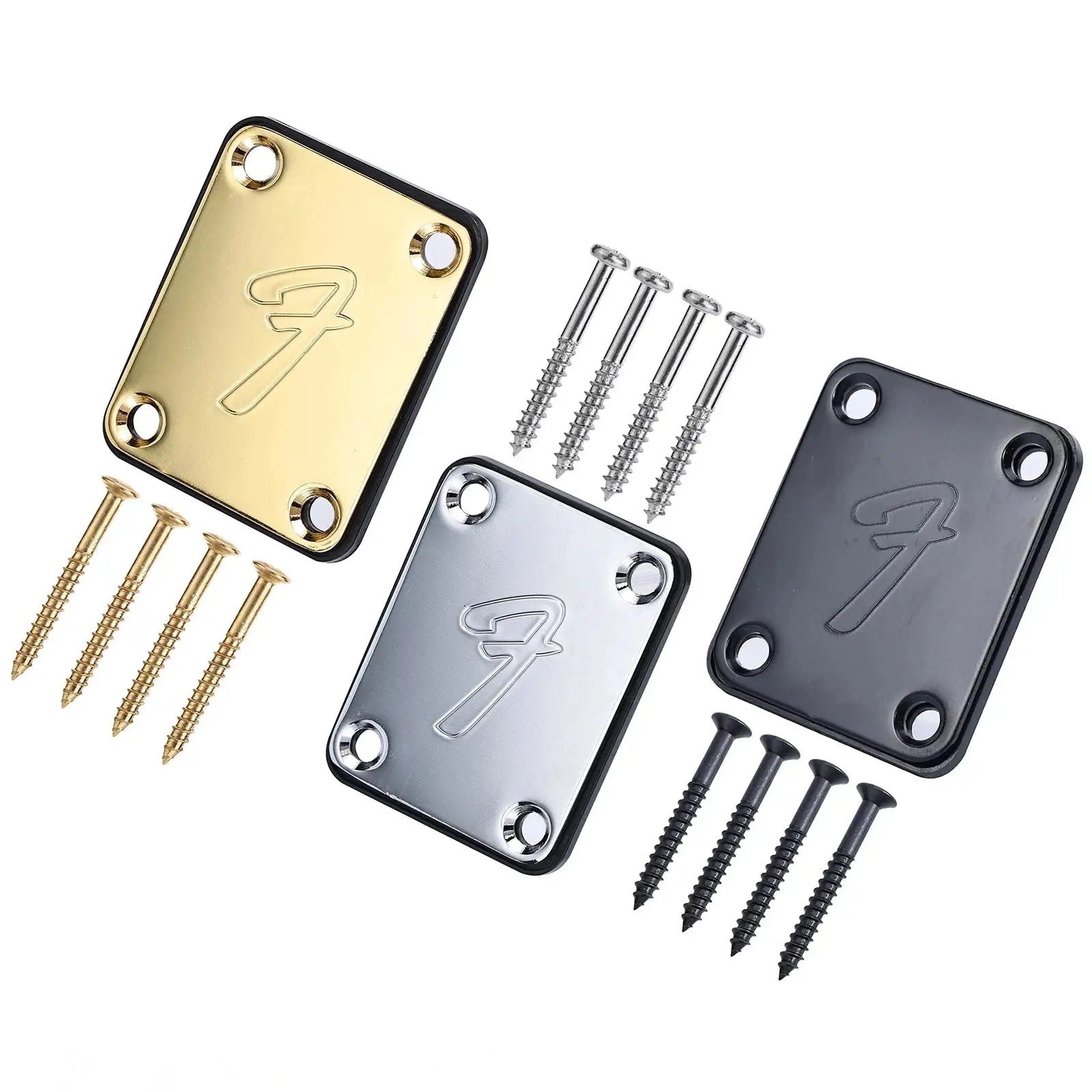 Miwayer Electric Guitar Neck Plates Vintage Style Protector With Screws Fits Most Guitars And Basses