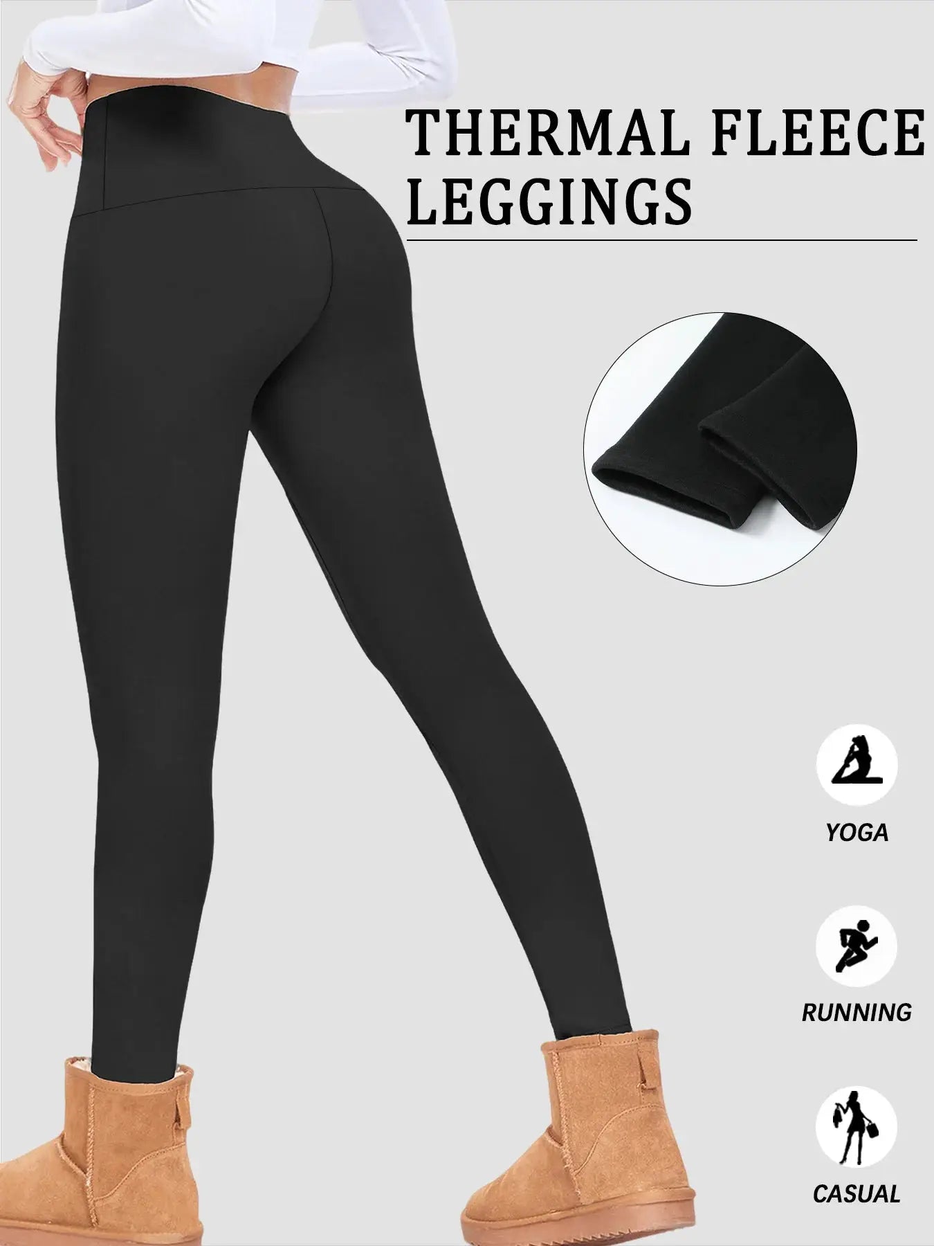 CozyPeak High Waisted Fleece Lined Leggings For Women Thermal Warmth For Winter Workouts Tummy Control