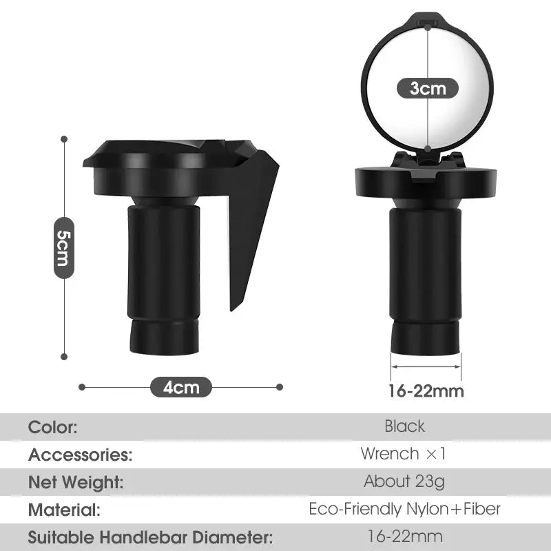 West Biking Universal Bike Rearview Mirror Adjustable Convex Mirror Rotating Handlebar End MTB Road Bike Accessory