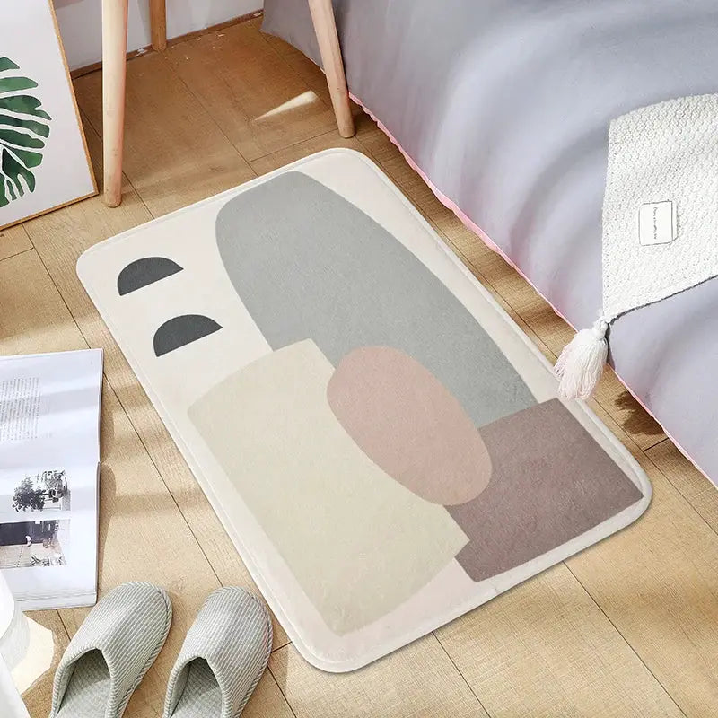 Cartoon Bedroom Carpet Plush Floor Mat Non Slip Rubber Backing Long Strip Bedside Rug For Living Room Sofa Coffee Table