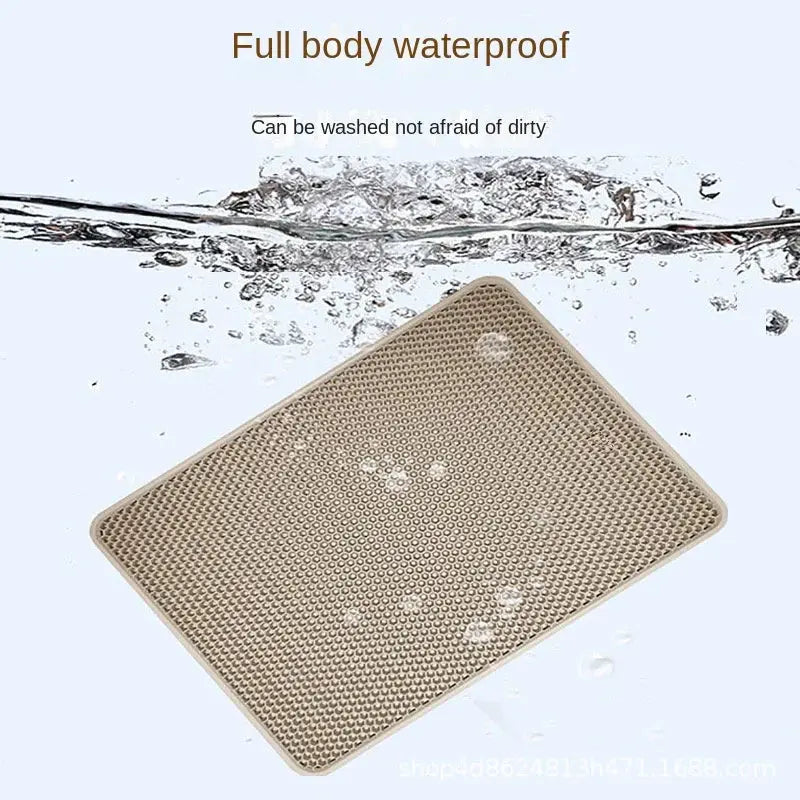 Large EVA Cat Litter Mat Double Layer Waterproof Non Slip Washable Cat Toilet Mat For Litter Box