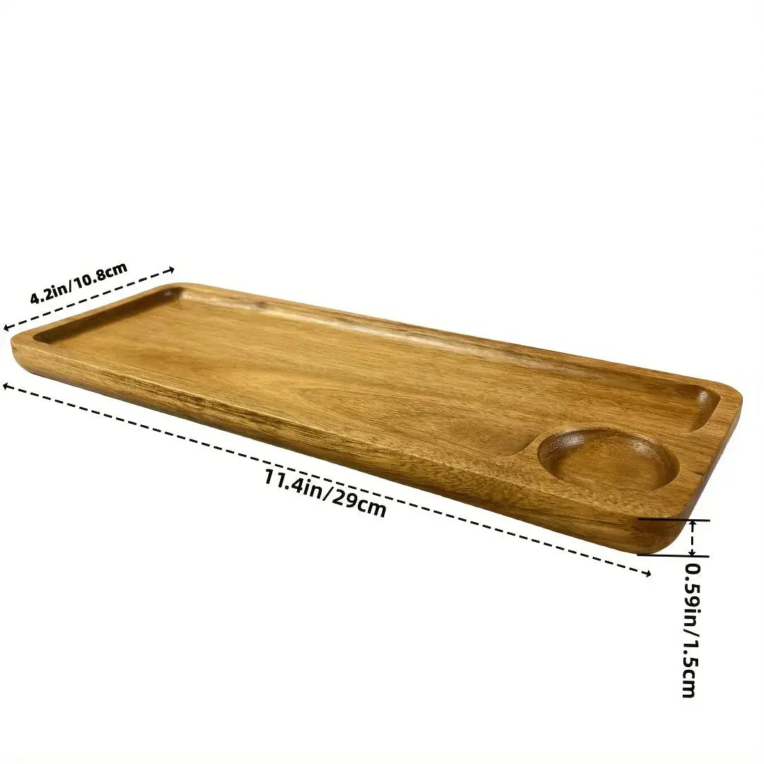 Japanese Solid Wood Fruit Plate Tray Set Multi Size Snack Platter