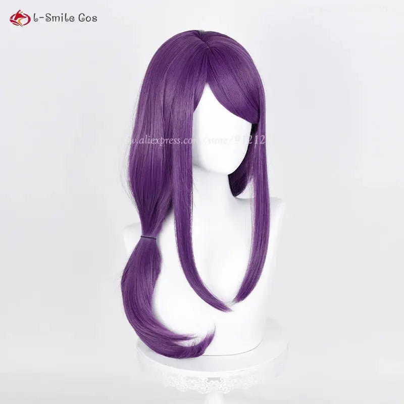 Kamishiro Rize cosplay wig, 70cm purple braid, heat-resistant synthetic hair, includes wig cap, b-Smile Cos logo