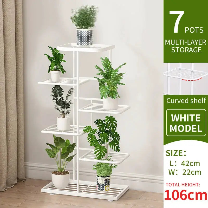 Iron Flower Plant Stand With Four To Six Layers Plant Holder Storage Shelf Pot Rack Organizer For Home Decor