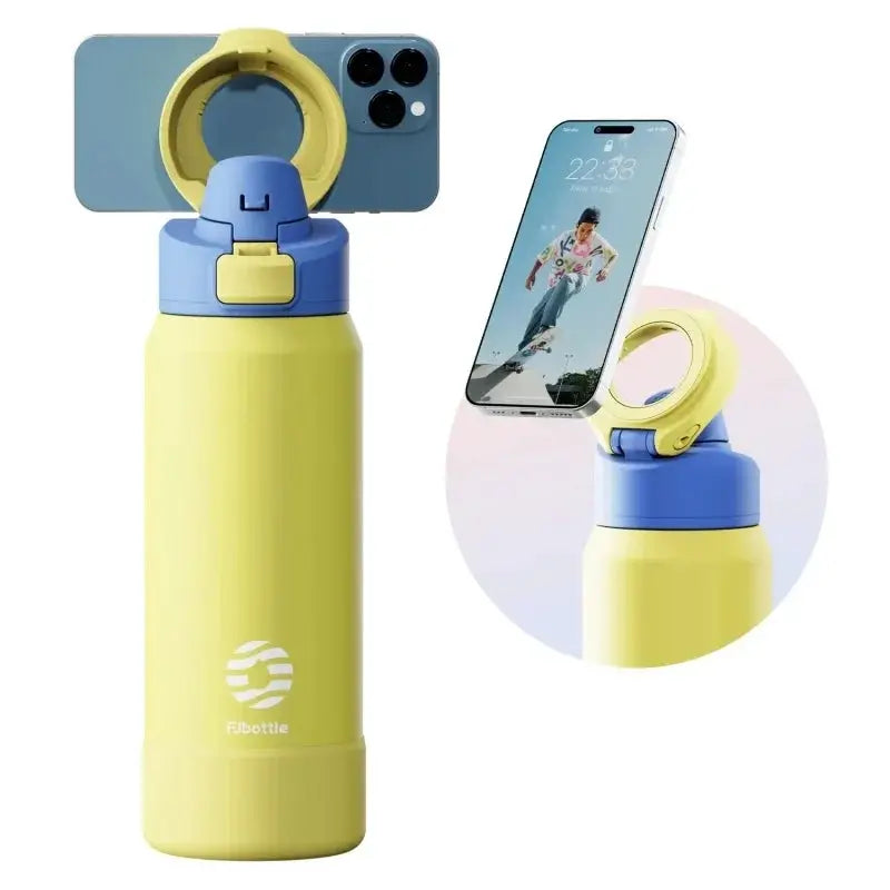 FEIJIAN 710ml Magnetic Phone Holder Insulated Stainless Steel Bottle