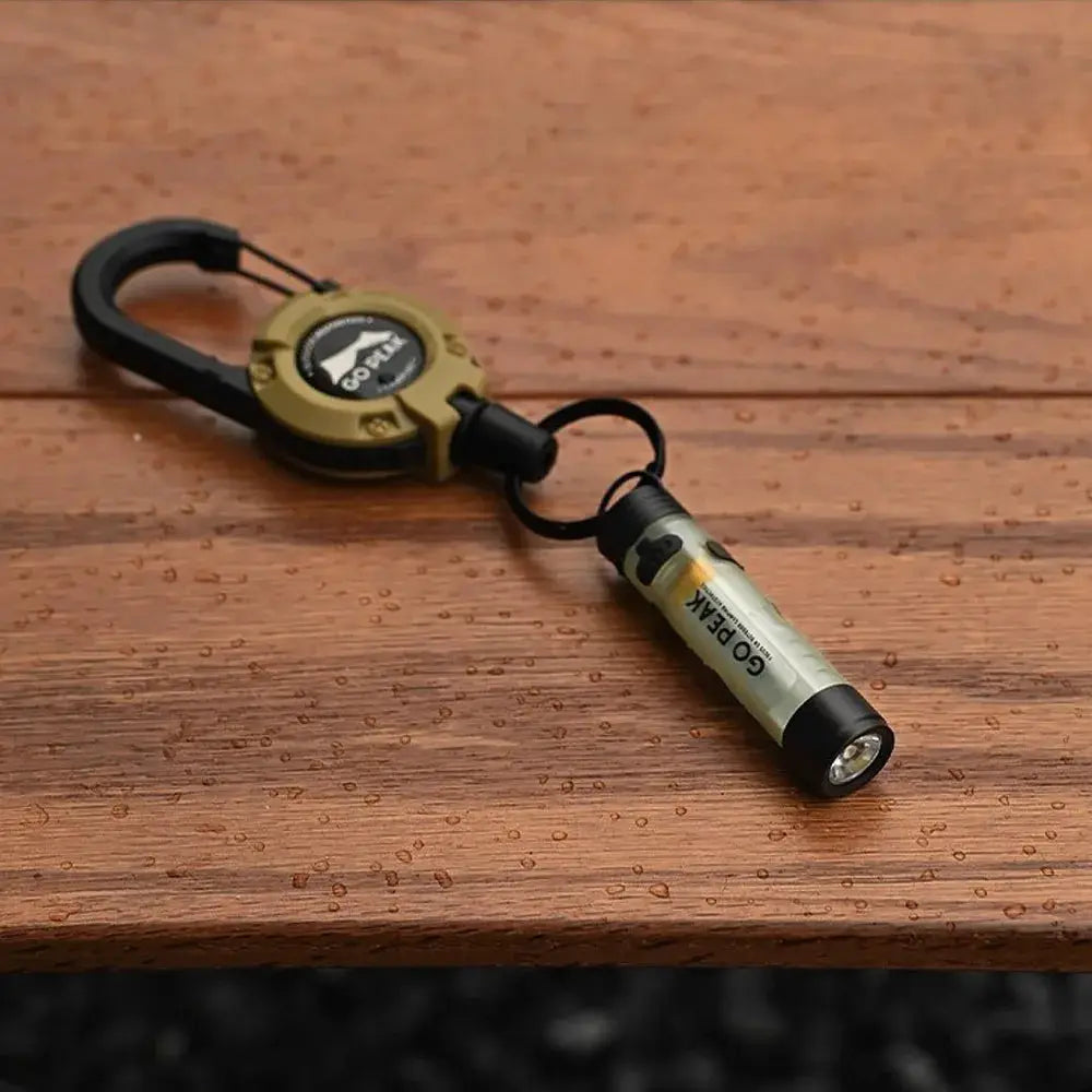 Simples Market Gopeak mini pocket LED flashlight USB rechargeable keychain with tan clip