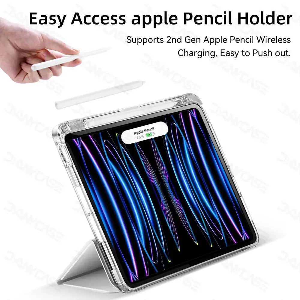 CrystalView Pro iPad Case Transparent Shockproof Back Cover for All iPad Pro Air Mini 2025 Models